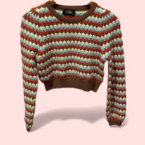 Cute Cider crochet crop sweater Charlie Brown vintage vibes boho festival